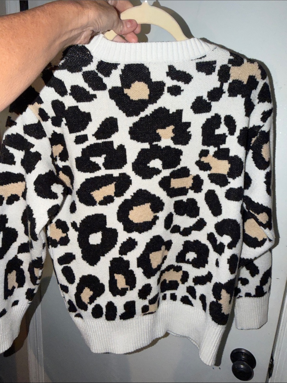 Sugarlips Black and Tan Leopard Crewneck Sweater - Picture 8 of 8